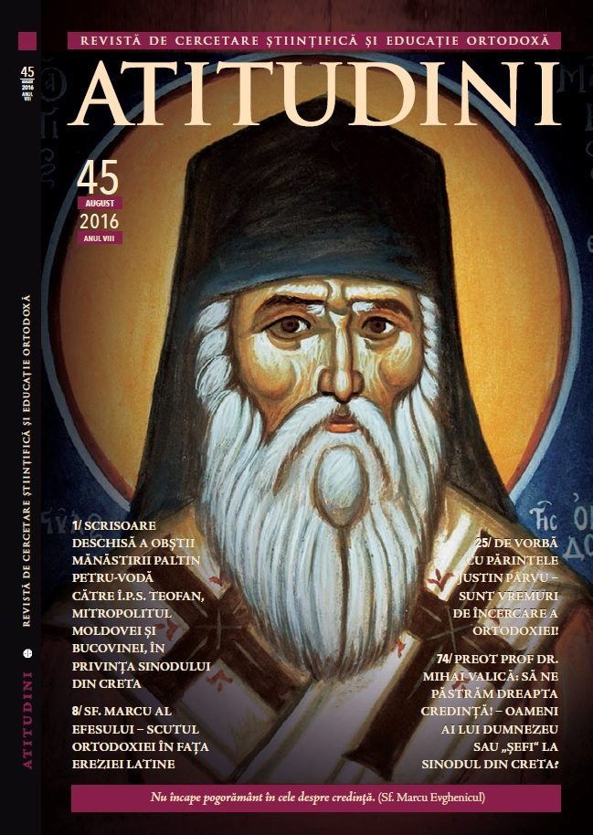 Coperta mare 1 Revista Crestin Ortodoxa ATITUDINI nr. 45