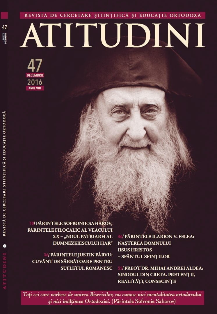 Revista Ortodoxa ATITUDINI nr. 47 coperta 1